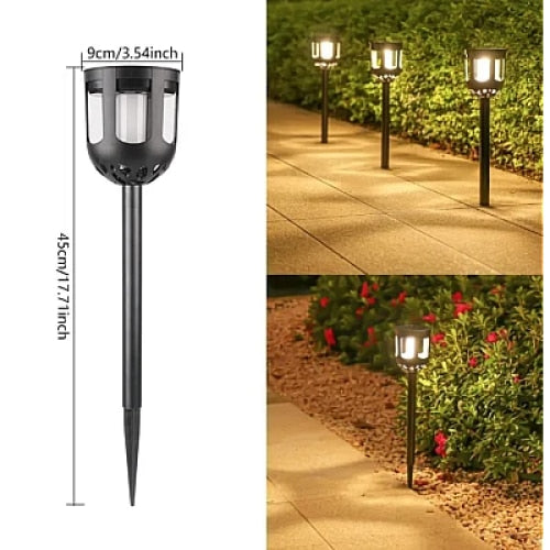 Set 2 Lampi Solare Decorative Joyful Box, LED lumina calda, Negru, Design modern, 2200mAh, Exterior, IP66