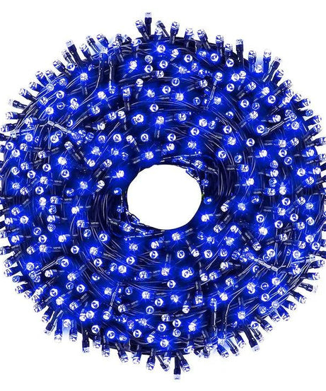 Instalatie Liniara Joyful Box, Albastru, 100 Metri, 500 LED-uri tip diamant si 8 jocuri de lumini, pentru interior si exterior