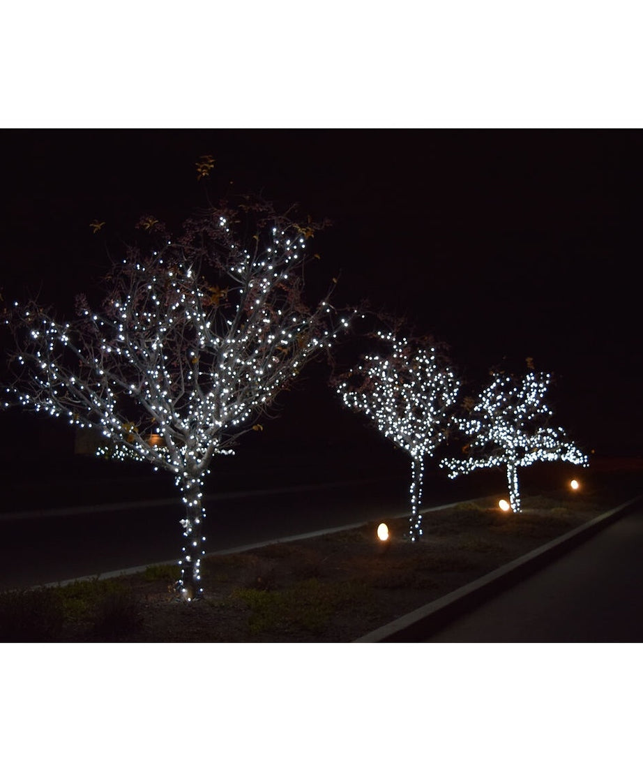 Instalatie Solara Joyful Box, 60 Metri, 600 LED-uri, Alb rece, Panou solar mare, 1200mAh, Telecomanda Wireless