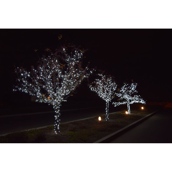 Instalatie Solara Joyful Box, 60 Metri, 600 LED-uri, Alb rece, Panou solar mare, 1200mAh, Telecomanda Wireless