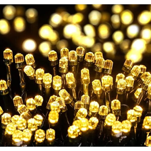 Instalatie LED DIAMANT Joyful Box, 9 Metri, 100 LED-uri, Galben, Interconectabila, 8 jocuri de lumini, Interior-Exterior