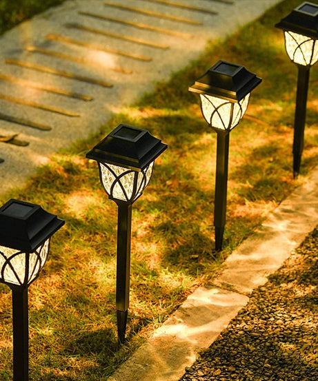 Set 2 Lampi Solare Decorative Joyful Box, LED lumina calda, Negru Royal, Design modern, 2000mAh, Exterior, IP66
