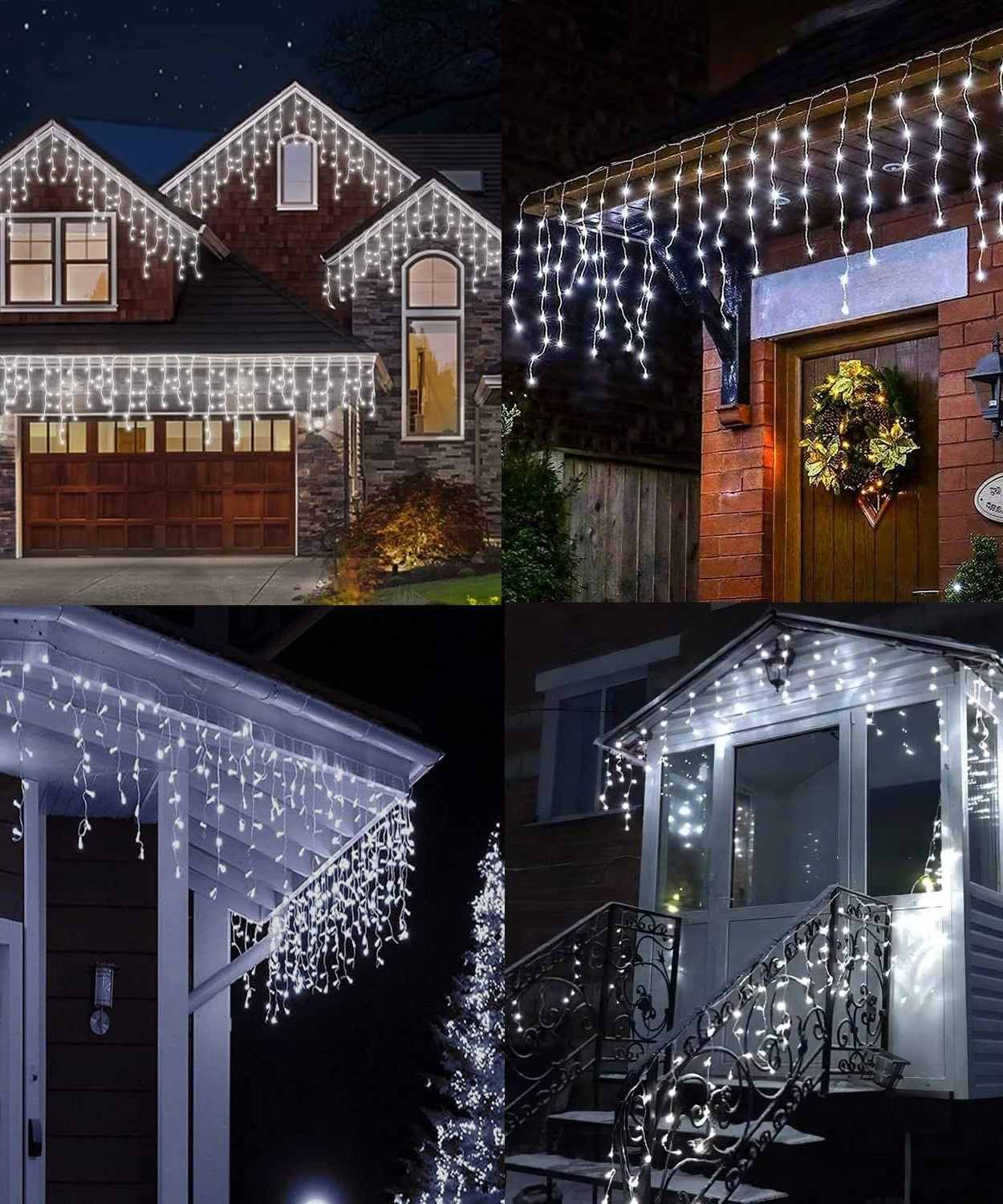 Instalatie Turturi Joyful Box, 30 Metri, 1200 LED-uri, Alb rece, Interconectabila, 8 jocuri de lumini, Interior-Exterior, Waterproof