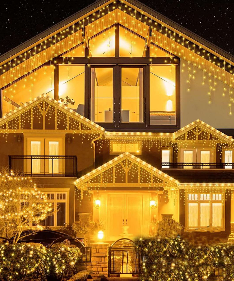 Instalatie Solara Joyful Box, 10 Metri, 100 LED-uri, Galben, Panou solar, 8 jocuri de lumini