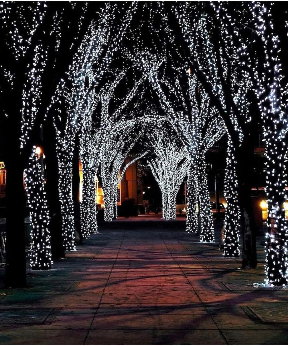 Instalatie Liniara Joyful Box, Alb rece, 100 Metri, 500 LED-uri tip diamant si 8 jocuri de lumini, pentru interior si exterior