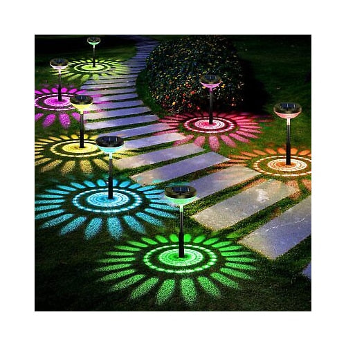Set 4 Lampi Solare Decorative Joyful Box, LED RGB, Multicolor, Design modern, 2200mAh, Exterior, IP67
