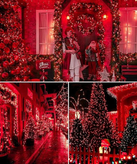 Instalatie Liniara Joyful Box, Rosu, 100 Metri, 500 LED-uri tip diamant si 8 jocuri de lumini, pentru interior si exterior