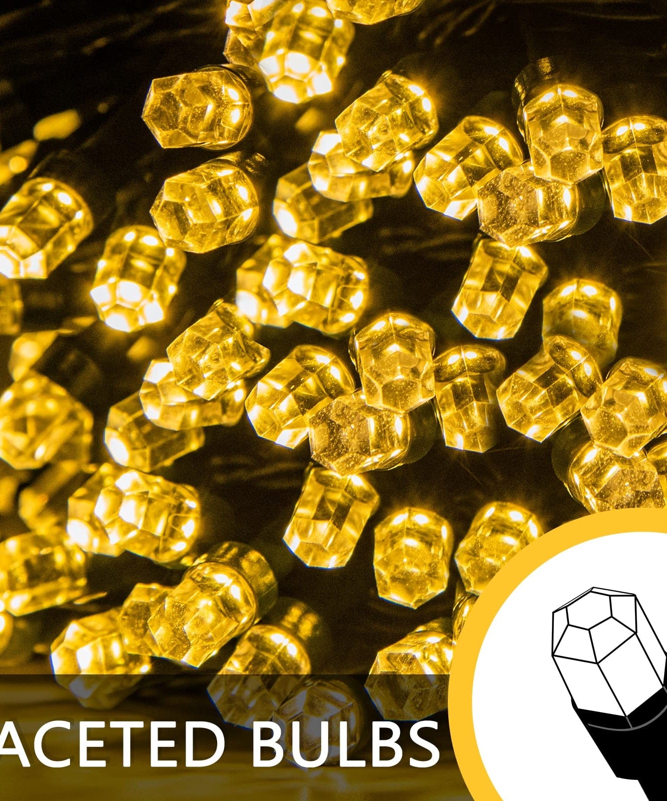Instalatie LED DIAMANT Joyful Box, 9 Metri, 100 LED-uri, Galben, Interconectabila, 8 jocuri de lumini, Interior-Exterior