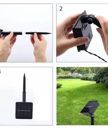 Instalatie Solara Joyful Box, 10 Metri, 100 LED-uri, Albastru, Panou solar, 8 jocuri de lumini