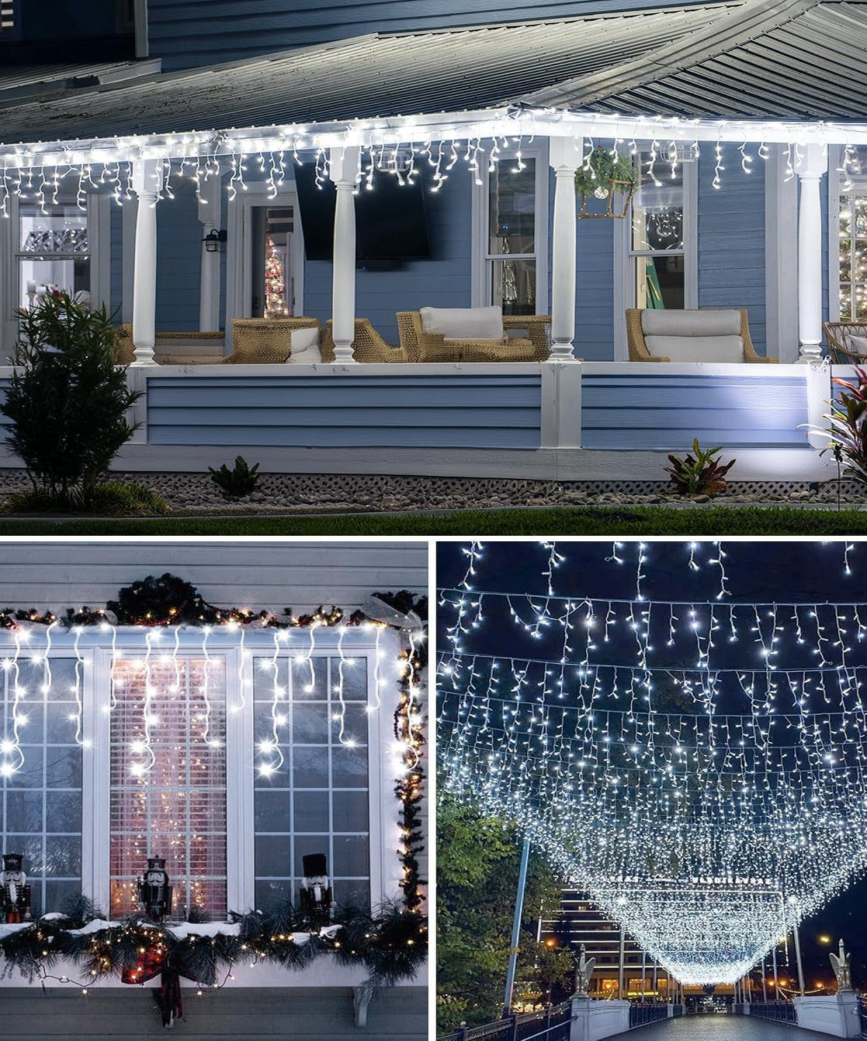 Instalatie Turturi Joyful Box, 30 Metri, 1200 LED-uri, Alb rece, Interconectabila, 8 jocuri de lumini, Interior-Exterior, Waterproof