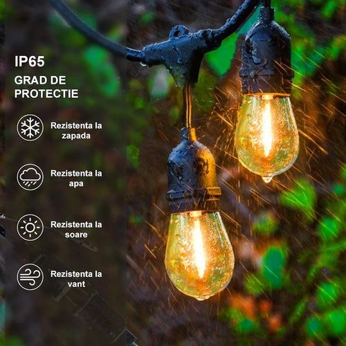 Ghirlanda Luminoasa Decorativa Joyful Box, 10 Metri, 10 Becuri, Becuri LED, Lumina calda, Interconectabila, Alimentare la priza, IP65