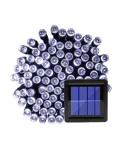 Instalatie Solara Joyful Box, 10 Metri, 100 LED-uri, Alb rece, Panou solar, 8 jocuri de lumini