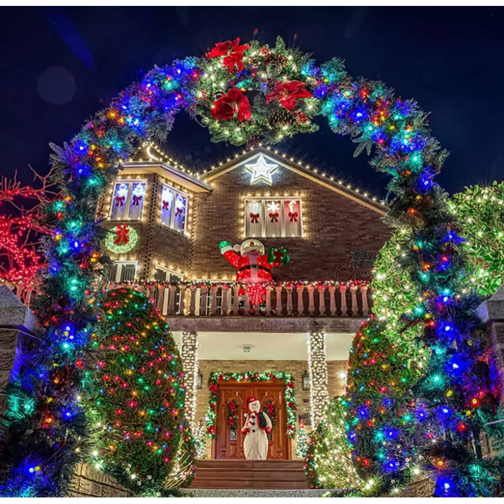 Instalatie Solara Joyful Box, 60 Metri, 600 LED-uri, Multicolor, Panou solar mare, 1200mAh, Telecomanda Wireless